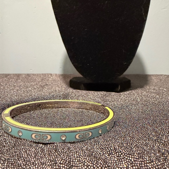 Authentic Coach enamel bangle bracelet featuring a rare mint blue + yellow color - Picture 1 of 1